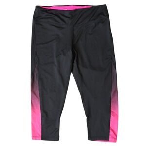 Black/pink capri length Asics leggings